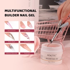 Aokitec Aufbaugel – Hartgel für Nägel Große Kapazität, Aufbaugel Für Gelnägel, Nagelfestigungsgel für Nagelverlängerung Nail Art Maniküre U V Builder Nagelgel für Nagelstudio A002