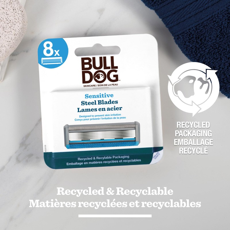 Bulldog 8 count Sensitive Refill, 8ct | Razor Blades Refills,