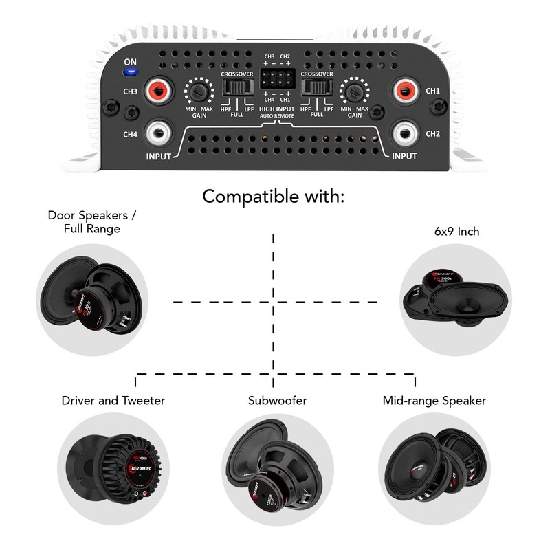 Taramps TS 800x4 Car Audio Multichannel Amplifier 800 Watts Rms