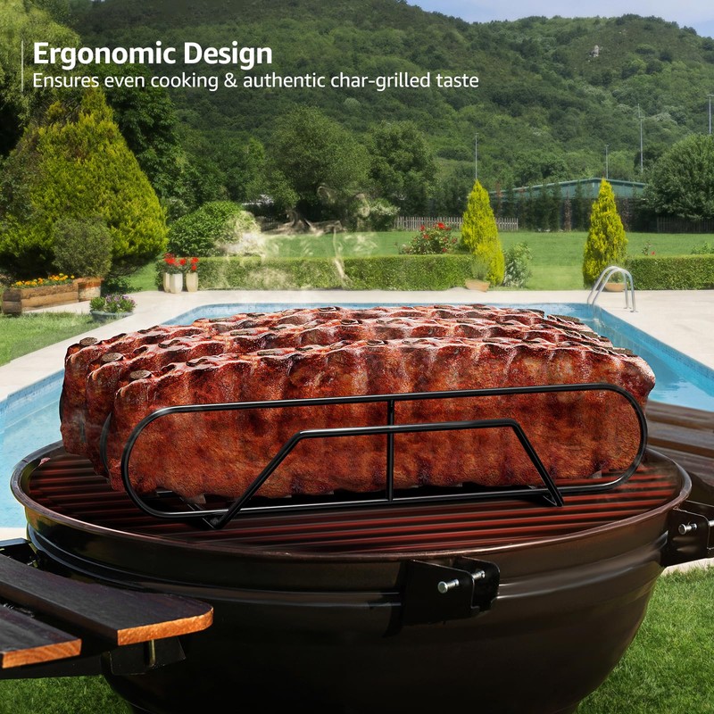 Sorbus Extra Large Non-Stick Rib Rack - Porcelain Coated Steel