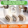 Konex Non-Slip Wooden Two-sided Hand and Nail Brush. Fingernail Brush
