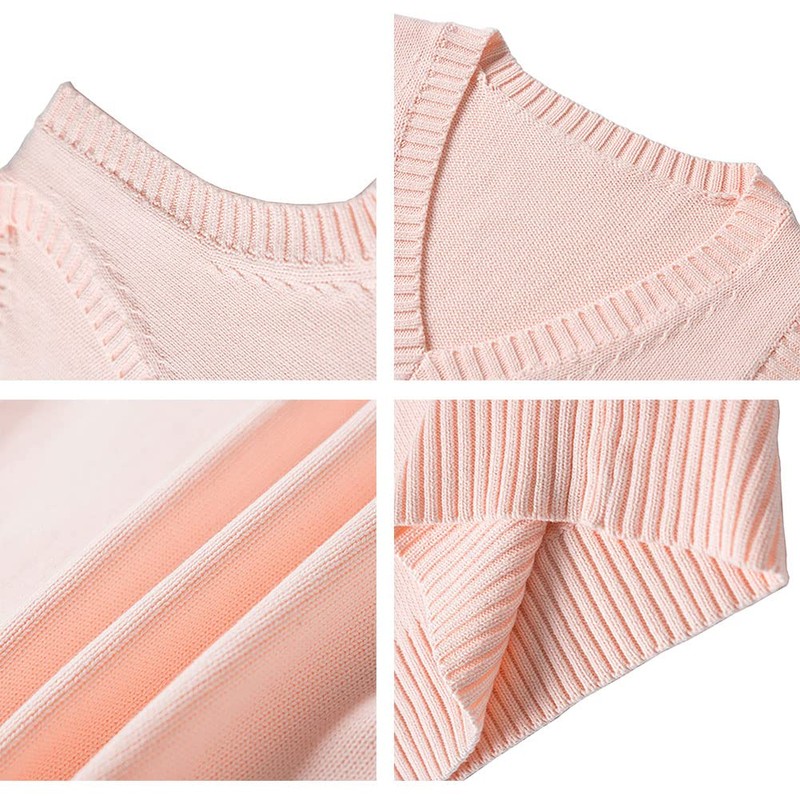 ZUEVI School Vest, Girls' Uniform Vest, Student, V-Neck, Loose Knit,