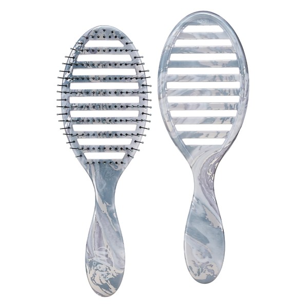 Wet Brush Speed Dry Hair Brush - Metallic Marble, Silver - Vented Design and Ultra Soft HeatFlex Bristles Are Blow Dry Safe With Ergonomic Handle Manages Tangle and Uncontrollable Hair - Pain-Free
