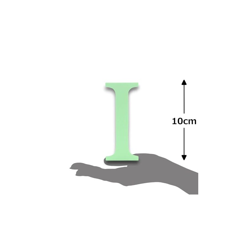 10cm Alphabet Letter Green Clarity Canvas Initial Object (I)