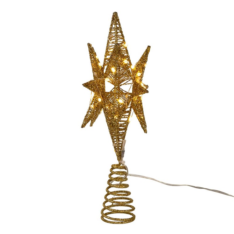 Kurt Adler 11-Inch Pre-Lit Twinkling LED 60-Light Gold Starburst Tree