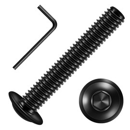 Pack of 15 M5 x 35 mm Rounded Head Screws with Flange, M5 Screws Black Hexagon Socket Drive Stainless Steel A2 V2A Full Thread with Key
