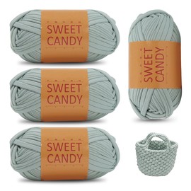 YZROHYI 4 Pieces Thick Yarn for Crocheting, Amigurumi for Knitting, Crochet Yarn for Beginners, Textile Yarn for Knitting Dolls, Crochet Yarn Blanket, Jersey for Bags, Weaving Frame Yarn for Crafts