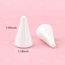 AUEAR、コーンセラミックリングホルダー タワーコーン型ディスプレイスタンド ジュエリーリングウェディングリング用(ホワイト、2個パック)