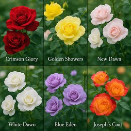 200+ Climbing Rose Seeds Mixed 6 Color - Non-GMO Perennial Vine Flower for Garden Decor, Arch Fence Trellis, Easy to Plant Outdoor Blooming Seeds for DIY Gardeners, Home Landscaping