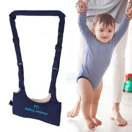 Baby Walking Harness, Handheld Kids Walker Helper Toddler Infant Walker Skin Friendly Relieve Back Pain Adjustable Prevent Getting Lost Child Walk Support Assist Trainer Tool (Navy Blue)