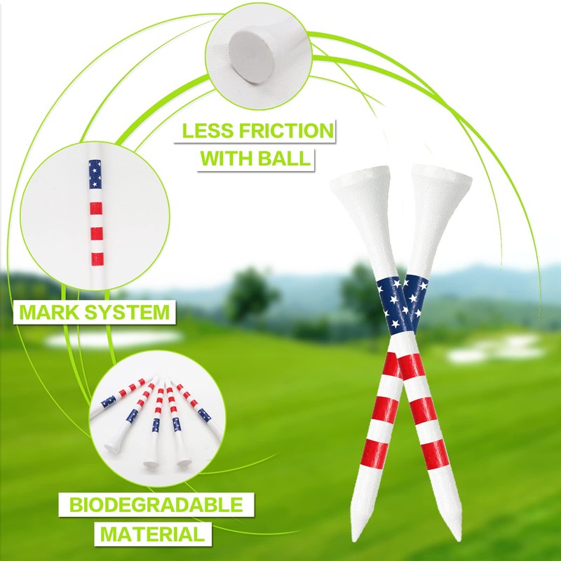 FINGER TEN Golf Tees Wood 3 1/4 2 3/4 Inch