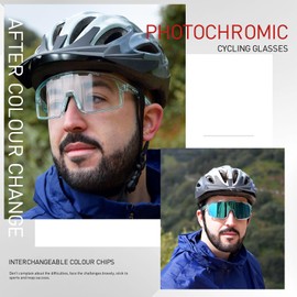 SCVCN Photochromic Cycling Glasses Men Women Sport Sunglasses Clear Mountain MTB Bicycle Running Golf