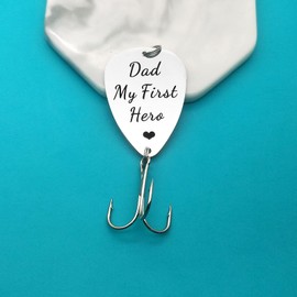 Dad Gifts from Kids Dad My First Hero Fishing Lure Christmas Birthday Gifts for Dad Thanksgiving Valentines Gifts Fishing Daddy Gifts from Daughter Son