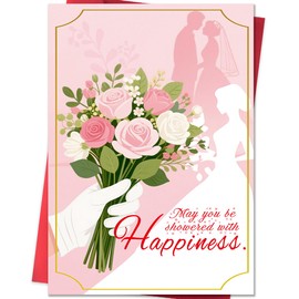 Beixian Bridal Shower Card for Bride To Be, Funny Engagement Cards for Her, Wedding Congratulations Card for Women, May You Be Showered with Happiness