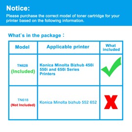 LCL Compatible TN-628 TN628 24000 Pages Black Toner Cartridge Replacement for Konica Minolta Bizhub 450i 550i 650i (1-Pack)