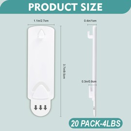 Picture Hanging Hooks with Adhesive Strips Heavy Duty - PinCute Picture Hangers Hanging Kit Tool, Double Hooks Design / No Nails Required (20)