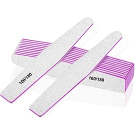 15 Pcs Professional Nail Files Double Sided Diamond Shaped Emery Board -100/180 Grit Nail Styling Tools Buffers, Nail Buffer Block Manicure Kit for Natural Artificial Nails in Salon Home Use & Pet
