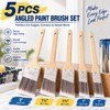 5-Piece Angled Paint Brush Set – Wood Handle Polyester Trim