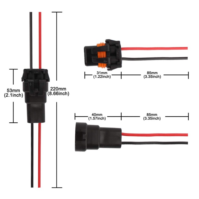 TOMALL 9005 HB3 Socket for Headlights Fog Lights Replacement Male