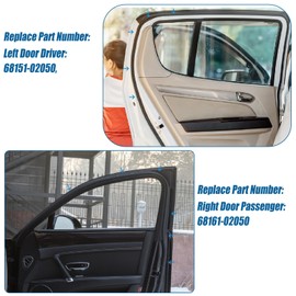 Aepiraza 2PCS Front Left and Right Door Window Run Channel Seal Rubber Strip Fit for Toyota Corolla S LE CE Sedan XRS Sport Sedan 2002-2008 Replace 68151-02050 Driver Side 68161-02050 Passenger Side