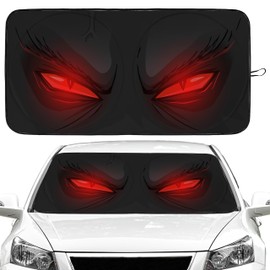 Red Eyes Car Windshield Sun Shade Foldable Sunshade Front Window Cover Sun Visor Protector Accessories (59x27.5 inches)