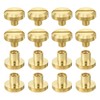 sourcing map 8Pcs Brass Chicago Screw, 5mm Concave Leather Rivets