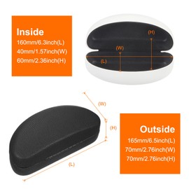 QUARKZMAN 2 Stück Brillenetui Hardcase, Lederstoff Sonnenbrillen Etui Schwimmbrillenetui, Universelles Brillenetui, Schwarz, Weiß