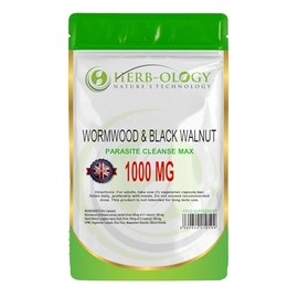 HB Wormwood | 120 Wormwood Black Walnut Capsules - 500mg Wormwood Herb & 500mg Black Walnut per Serving | High Strength Wormwood Capsules | Non-GMO, Gluten & Allergen Free | Made in The UK