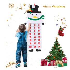 Snowman Advent Calendar Felt Advent Calendar, Wall Hanging Fabric Advent Calendar Felt Countdown Calendar With 24 Days Pockets For Small Gifts Xmas Tree Door Mantel