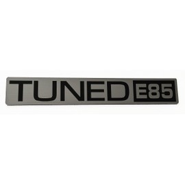 24 Designs E85 Tuned Badge Emblem Silver Stick-On Version 2