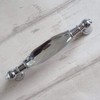 MuDuJia 2-Pack 5.00'' Glass Dresser Drawer Handles/Clear Pulls Knob Chrome