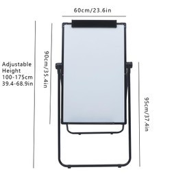 Dry Erase Board with Stand, 35 * 24" Double Sided Board Magnetic Dry Erase Whiteboard, Height Angle Adjustable Free Standing 35 * 24 Easel White Board