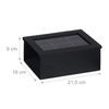 Relaxdays Tea Box, 6 Compartments, Bamboo, H x D: 9