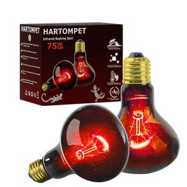 HARTOMPET 75W Infrared Basking Spot Light Bulbs for Reptiles&Amphibians,Suitable for Bearded Dragons, Snakes, Turtles&Lizards, Red Heat Lamp Bulbs Ideal for Pet Brooders,Reptile Terrarium&Turtle Tank