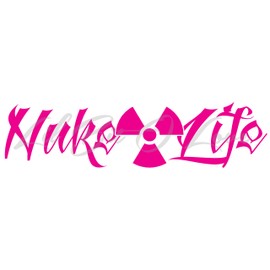 Nuke Life Vinyl Decal with Radiology Symbol Sticker Nuclear Power Plant Themed Decal (Hot Pink)