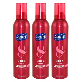 Suave Max Hold 8 Volumizing Mousse 9 oz (Pack of 3) WLM