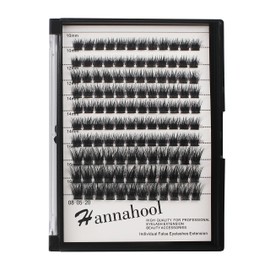 10Rows Mixed 10-12-14-16mm/8-10-12-14mm Individual False Eyelashes D Curl Wide Stem Dramatic Black Makeup Cluster Eyelashes Natural Volume Eye Lashes Extensions (10-12-14-16MM Mixed)