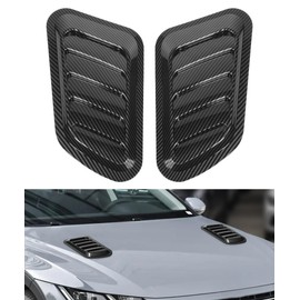 UBOG 2PCS Car Hood Vent Trim,Car Accessories Bonnet Vent Hood Air Intake Trim Cover,Car Engine Vent Hood,Car Exterior Parts,Hood Air Vents for Car Hood Scoop,for Car Modification (Carbon Fiber)