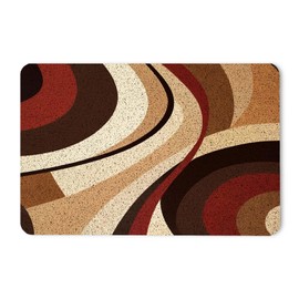 YeiHe Abstract Boho Door Mat, Boho Brown Swirl Front Door Mat Outside Entrance, Boho Door Mat Outdoor Indoor Entrance, Boho Welcome Mat, Boho Kitchen Bathroom Decor, 17x30 Inches