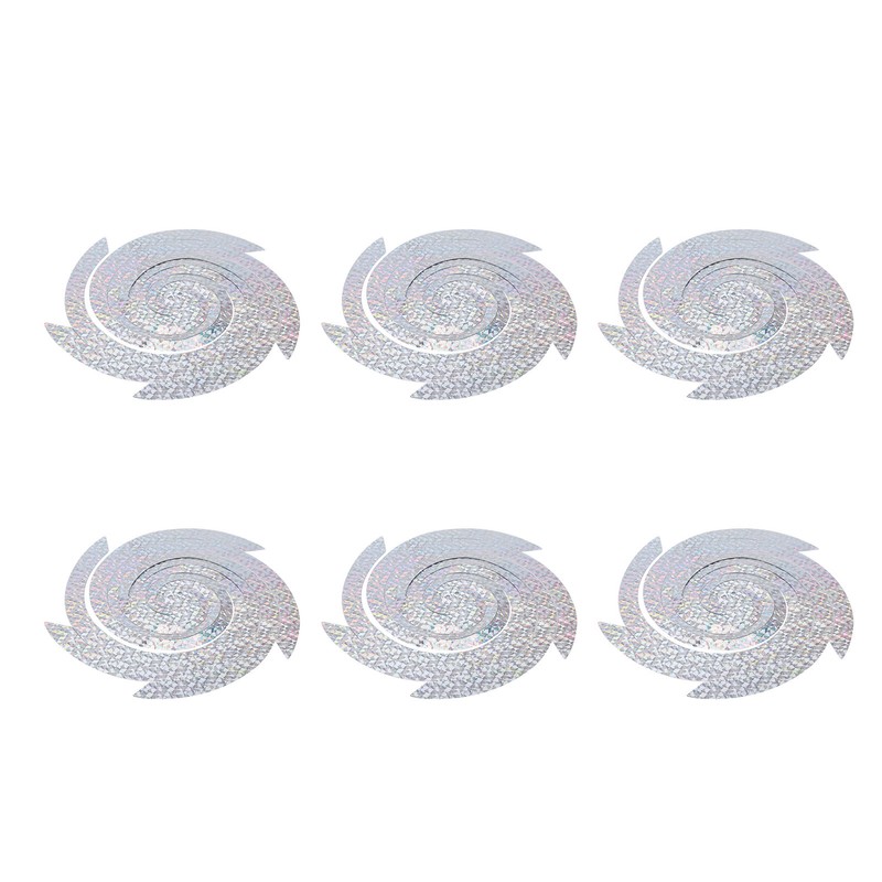 6PCS Bird Repellent Reflector Silver Spiral Bird Repellent Sheet Scare