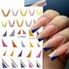 8 Sheets Shiny Line Nail Stickers for Nail Art, French