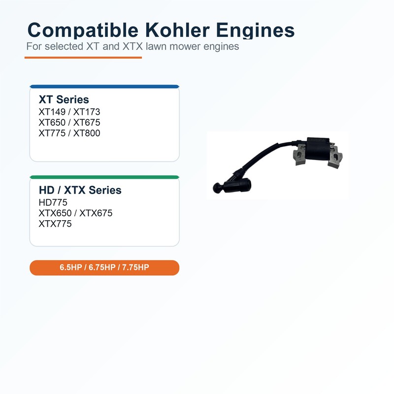 ERRIPA Ignition Coil for Kohler 1458404S XT650 XT675 XT775 Lawn
