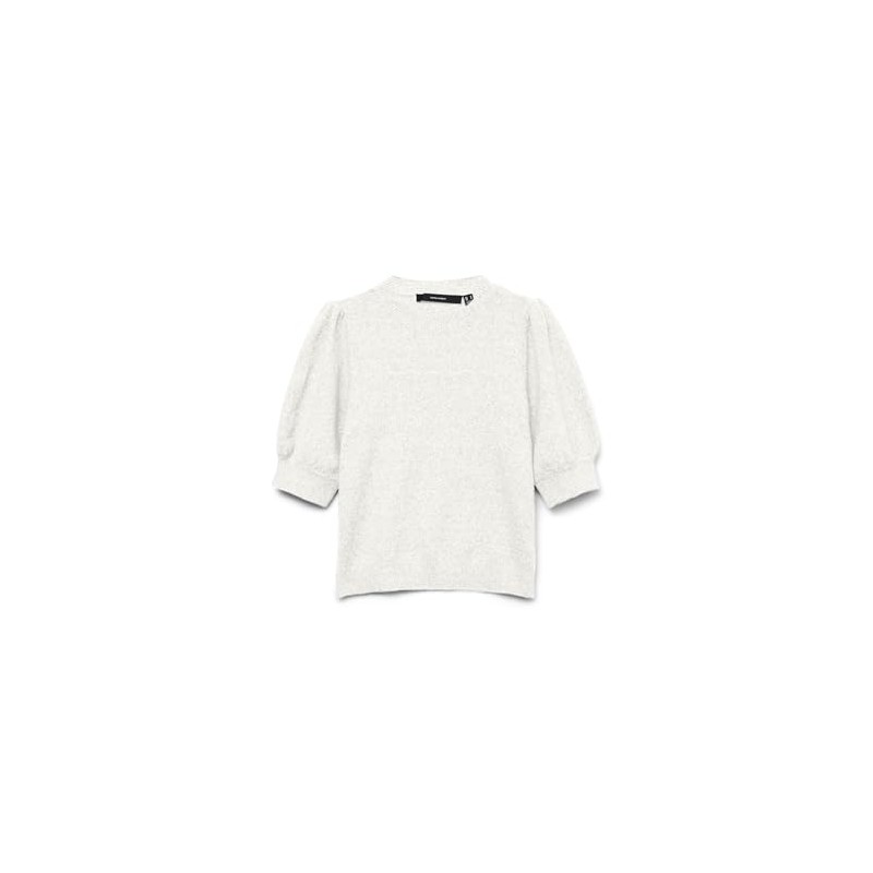 VERO MODA Women's Vmdoffy 2/4 O-Neck Pullover Ga Noos, Snow