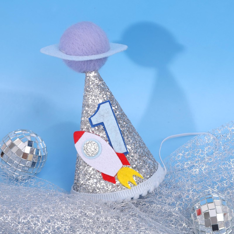 BASCT Outer Space Birthday Crown - Rocket First Trip Around