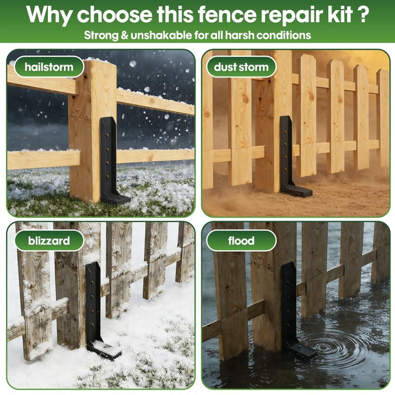 Fence Post Repair Kit 1 Pack, 8mm Double-Layer Post Anchor