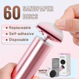 unibouti Unibouti Dermave Electric Foot File Callus Remover for Feet with 60 pcs Replaceble Sandpaper Discs, Foot Grinder Pedicure Tool for Men & Women