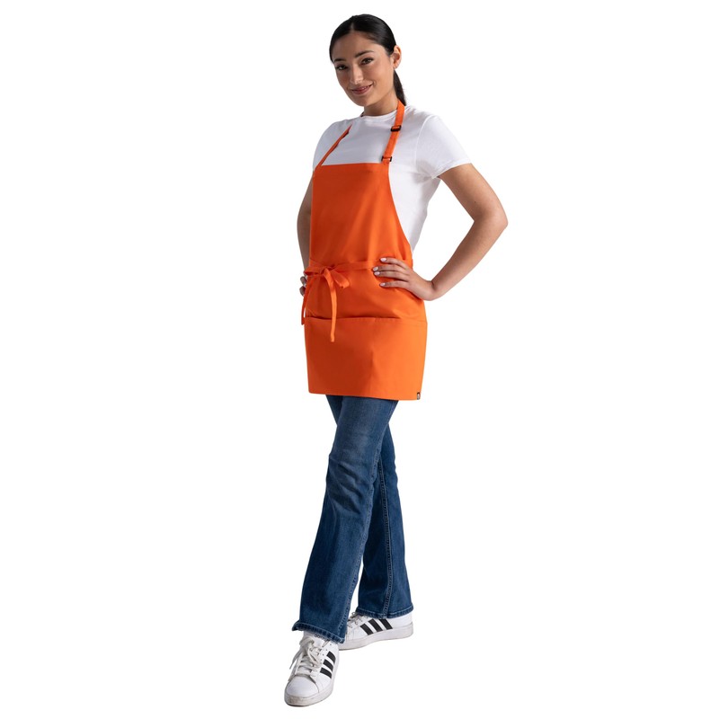 Chef Works Unisex Three Pocket Apron, Tangerine, One Size