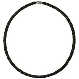 Native Treasure 20" Mens and Womens Summer Beach Surfer Necklace From the Philippines, Real Black Coconut Beads