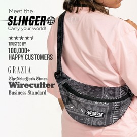 SUPERVEK PRO Fanny Pack for Men Women - YKK Waterproof Zipper & Fabric, Crossbody Bag Waist Pack, Bandana, One Size, Crossbody Sling Bag/Fanny Pack