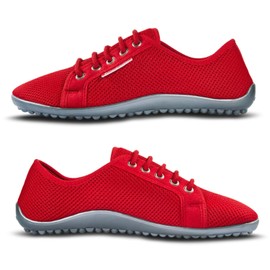 L E G U A N O Active Extra Breathable Men's and Women's All-Round Barefoot Shoe/Trainers Made of Lightweight Mesh Material, red, 42 EU